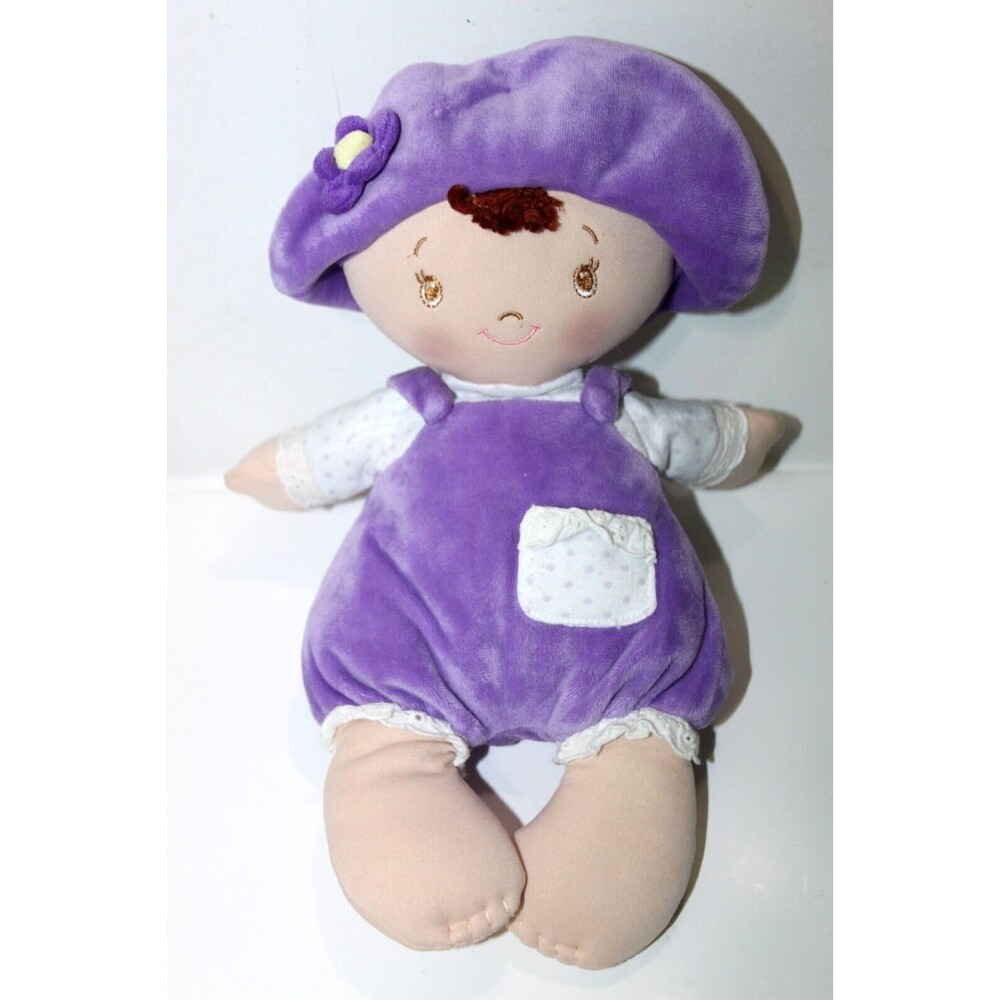 Gund Baby Girl Gigi Soft Playtime Toy Doll Plush Toddler Purple Romper Washable
